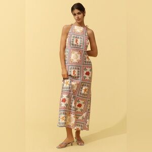 Anthropologie Tie-Neck Column Midi Dress